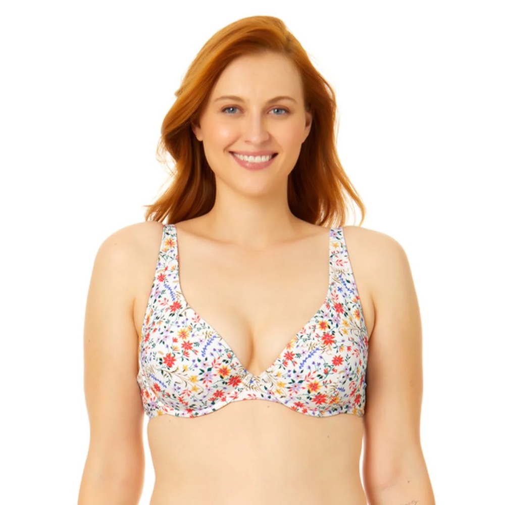 Time and Tru Women's Liberty Underwire Swim Top - Ditsy Floral